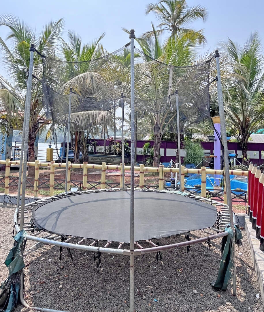 Kids trampoline installed in the children’s play zone